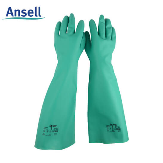 安思爾Ansell 37-185加長防化手套--廣州個體防護用品