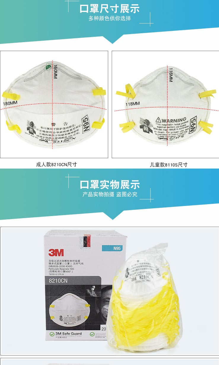 3M 8110S N95防塵防護口罩