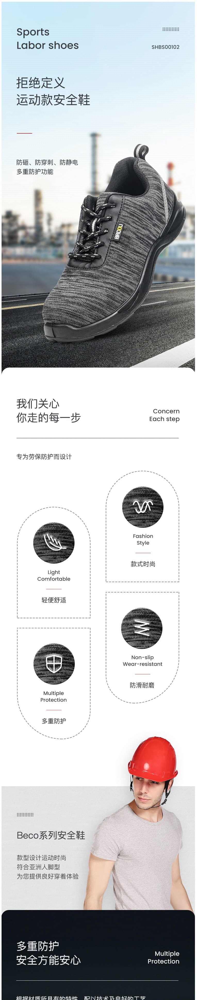 霍尼韋爾 Honeywell（巴固）SHBS00102 防靜電安全鞋 運動款