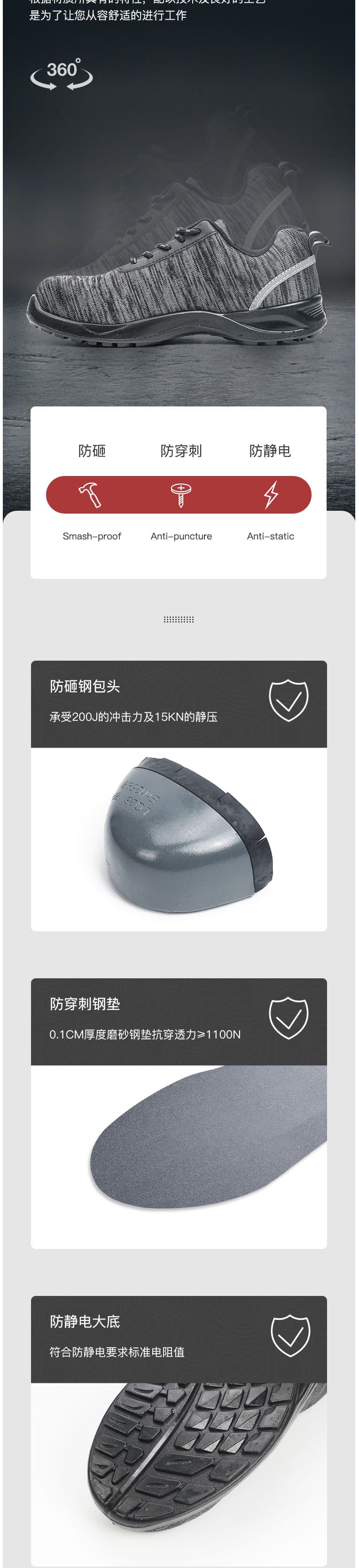 霍尼韋爾 Honeywell（巴固）SHBS00102 防靜電安全鞋 運動款